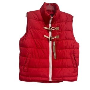 JORDAN CRAIG  Cold Weather Red Puffer Vest Full Zip Large  NWT Toggles
